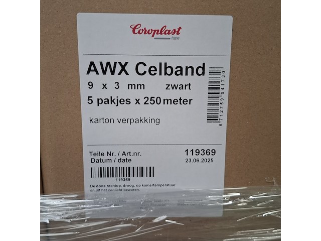 10 doos a 5 pakjes awx celband coroplast, 9 x 3mm zwart - afbeelding 8 van  8