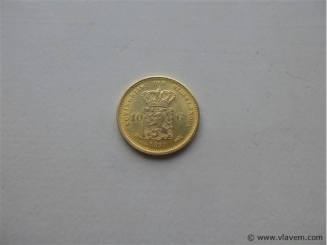 10 gulden nederland 1897 (verguld) - afbeelding 2 van  3