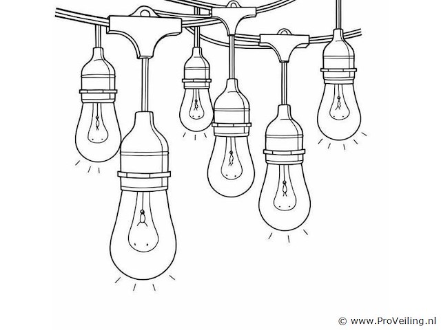 10 meter - e27 - koppelbare prikkabel - ip44 - met stekker (x4) - afbeelding 4 van  5