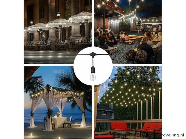 10 meter - e27 - koppelbare prikkabel - ip44 - met stekker (x4) - afbeelding 5 van  5