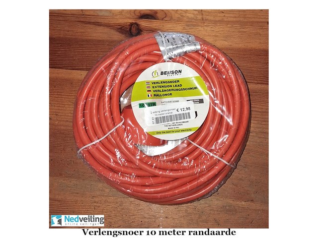 10 meter verlengkabel oranje met randaarde - afbeelding 1 van  3