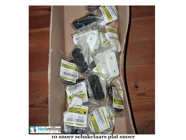 10 snoerschakelaars voor plat snoer (doos t) - afbeelding 2 van  3
