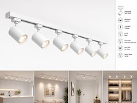 10 x 1-fase railverlichting set – 2 meter – wit – inclusief 6 x gu10 railspots - afbeelding 1 van  5