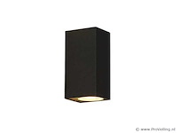 10 x buiten wandlamp – gu10 – rechthoek – dubbele lichtuitgang – ip65 – zwart - afbeelding 3 van  4