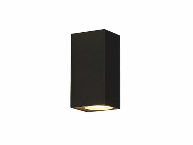 10 x buiten wandlamp – gu10 – rechthoek – dubbele lichtuitgang – ip65 – zwart - afbeelding 10 van  12