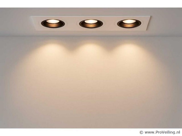 10 x downlight fitting – draaibaar – gu10 – wit/zwart – ip20 – ep-3 - afbeelding 1 van  5