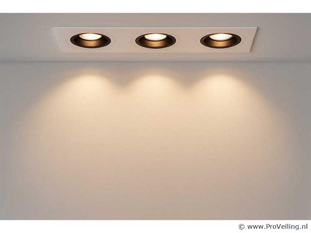 10 x downlight fitting – draaibaar – gu10 – wit/zwart – ip20 – ep-3 - afbeelding 1 van  5