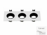 10 x downlight fitting – draaibaar – gu10 – wit/zwart – ip20 – ep-3 - afbeelding 2 van  5