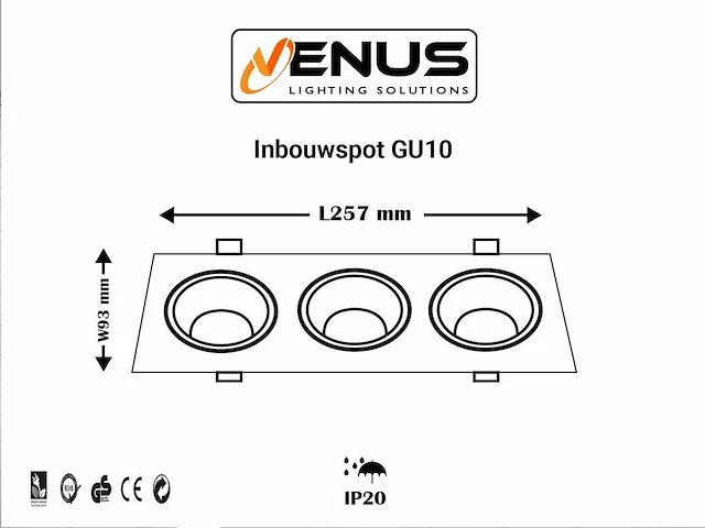 10 x downlight fitting – draaibaar – gu10 – wit/zwart – ip20 – ep-3 - afbeelding 4 van  5