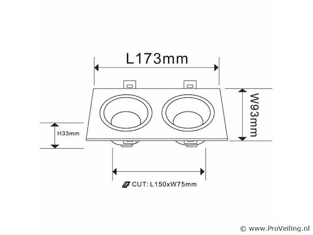 10 x downlight fitting – draaibaar – gu10 – zwart – ip20 – ep-2 - afbeelding 4 van  5