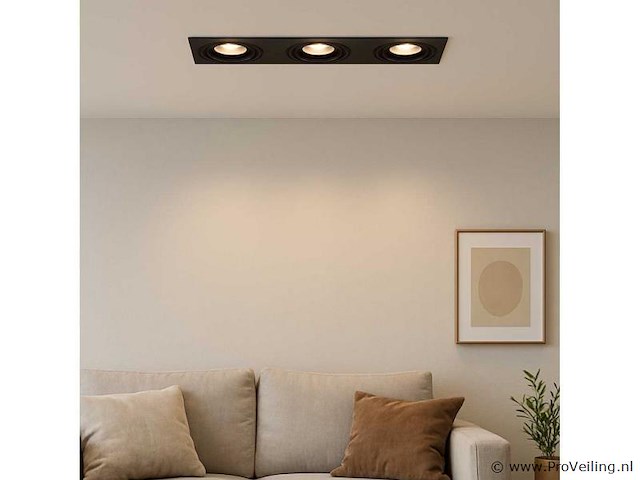 10 x downlight fitting – draaibaar – gu10 – zwart – ip20 – ep-3 - afbeelding 1 van  5