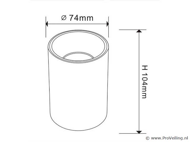 10 x downlight fitting – opbouwarmatuur – gu10 – cilindrisch – wit/bruin - afbeelding 2 van  3