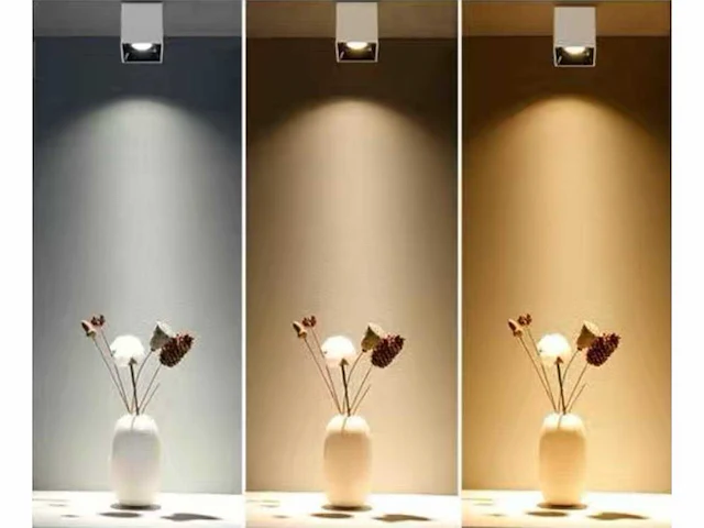 10 x downlight fitting – opbouwarmatuur – gu10 – vierkant – wit/bruin - afbeelding 2 van  4