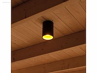 10 x gt tube plafond spot zwart/goud - afbeelding 4 van  8