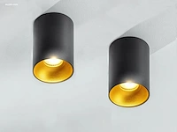 10 x gt tube plafond spot zwart/goud