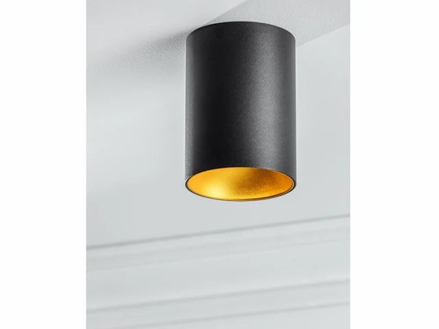 10 x gt tube plafond spot zwart/goud - afbeelding 2 van  8