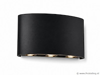 10 x led buiten wandlamp – 6w – 4200k neutraal wit - zwart – ip65 – proton-6 - afbeelding 2 van  5
