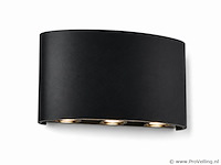 10 x led buiten wandlamp – 6w – 4200k neutraal wit - zwart – ip65 – proton-6 - afbeelding 2 van  5