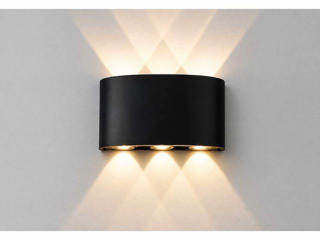 10 x led buiten wandlamp – 6w – 4200k neutraal wit - zwart – ip65 – proton-6 - afbeelding 14 van  15