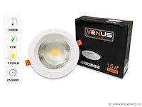 10 x led downlight – 15w – 3000k warm wit – ip20 - afbeelding 1 van  5