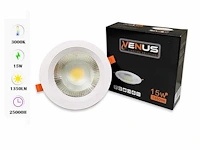 10 x led downlight – 15w – 3000k warm wit – ip20