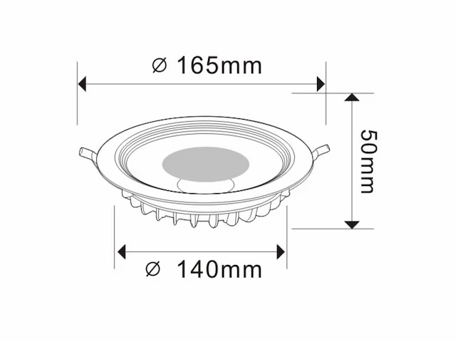 10 x led downlight – 15w – 3000k warm wit – ip20 - afbeelding 1 van  5