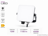 10 x led frameless floodlight 10w – 6400k koud wit – ip66 – pegasus-10 - afbeelding 2 van  5