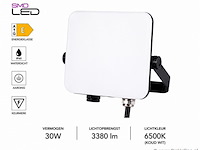 10 x led frameless floodlight 30w – 6400k koud wit – ip66 – pegasus-30 - afbeelding 2 van  5