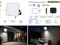 10 x led frameless floodlight 50w – 6400k koud wit – ip66 – pegasus-50 - afbeelding 5 van  5