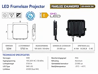 10 x led frameless floodlight 50w – 6400k koud wit – ip66 – pegasus-50 - afbeelding 4 van  5