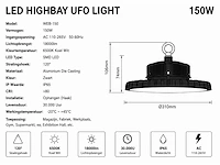 10 x led highbay ufo pro 150w – instelbaar 60% / 80% / 100% – 6500k – web-150 - afbeelding 5 van  6