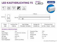 10 x led onderbouw lamp 14w – 6400k koud wit - wit – 120cm – ip20 – sigma-14 - afbeelding 4 van  5