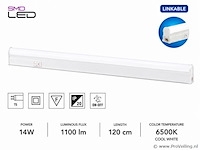 10 x led onderbouw lamp 14w – 6400k koud wit - wit – 120cm – ip20 – sigma-14 - afbeelding 1 van  5