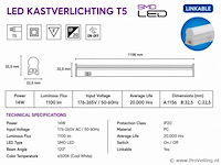 10 x led onderbouw lamp 14w – 6400k koud wit - wit – 120cm – ip20 – sigma-14 - afbeelding 4 van  5