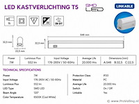 10 x led onderbouw lamp 7w – 6400k koud wit - wit – 60cm – ip20 – sigma-7 - afbeelding 4 van  5