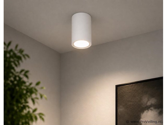 10 x led opbouw spot 5w – 4200k neutraal wit - wit – ip20 – sandra-5/xl - afbeelding 1 van  5
