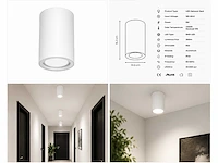 10 x led opbouw spot 5w – 4200k neutraal wit - wit – ip20 – sandra-5/xl - afbeelding 2 van  5