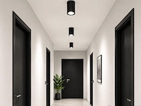 10 x led opbouw spot 5w – 4200k neutraal wit - zwart – ip20 – sandra-5/xl - afbeelding 1 van  5