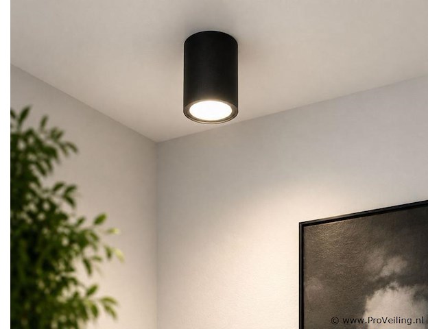10 x led opbouw spot 5w – 4200k neutraal wit - zwart – ip20 – sandra-5/xl - afbeelding 5 van  5