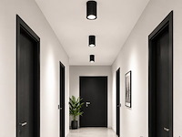 10 x led opbouw spot 5w – 4200k neutraal wit - zwart – ip20 – sandra-5/xl - afbeelding 1 van  5