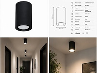 10 x led opbouw spot 5w – 4200k neutraal wit - zwart – ip20 – sandra-5/xl - afbeelding 4 van  5