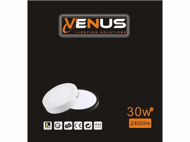 10 x led paneel – rond opbouw – 30w – 6500k koud wit – ip20 - afbeelding 4 van  4