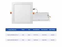 10 x led paneel – vierkant inbouw – 18w – 6500k koud wit – ip20 - afbeelding 4 van  4
