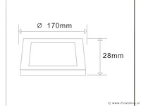 10 x led paneel – vierkant opbouw – 12w – 6500k koud wit – ip20 - afbeelding 3 van  4