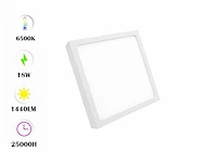10 x led paneel – vierkant opbouw – 18w – 6500k koud wit – ip20