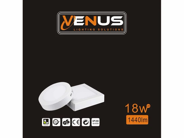 10 x led paneel – vierkant opbouw – 18w – 6500k koud wit – ip20 - afbeelding 3 van  4