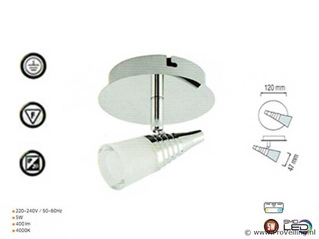 10 x led plafondspot 5w – 4000k neutraal wit – zilver – di02 - afbeelding 4 van  4
