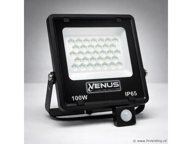 10 x led schijnwerper 100w met bewegingssensor – 4000k neutraal wit – ip65 – flag-100 - afbeelding 5 van  5