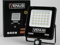 10 x led schijnwerper 100w met bewegingssensor – 4000k neutraal wit – ip65 – flag-100 - afbeelding 2 van  5