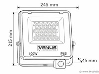 10 x led schijnwerper 100w met bewegingssensor – 6500k koud wit – ip65 – flag-100 - afbeelding 4 van  5